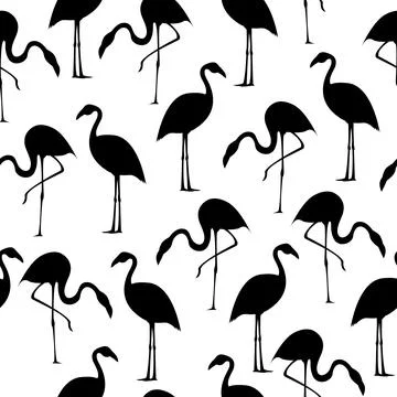 Seamless pattern with flamingo silhouettes vector design イラスト素材