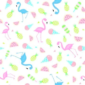Seamless pattern flamingo vector Stock-Illustration