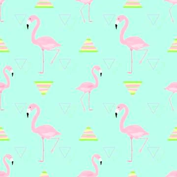 Seamless pattern of flamingos Stock Illustration