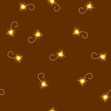 Seamless pattern flammable dynamite fuse cartoon vector Stock Illustration