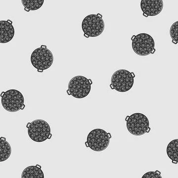 Seamless pattern flapjack mini pancake pan cartoon vector イラスト素材