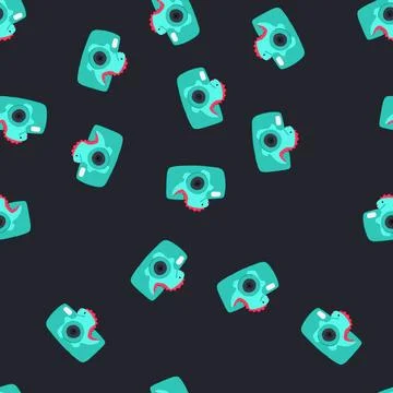 Seamless pattern flash camera toy cartoon vector Stock Illustration