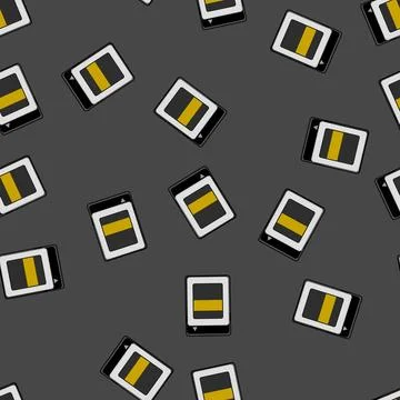 Seamless pattern flash memory card cartoon vector Stock Illustration