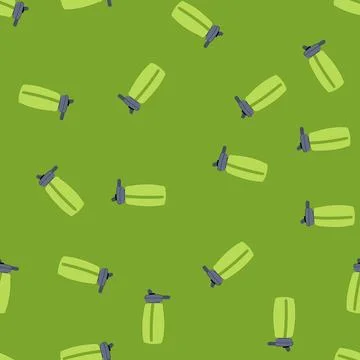 Seamless pattern flask reusable water bottle cartoon vector Illustrazione stock