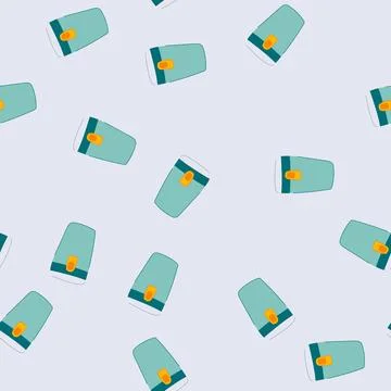 Seamless pattern flask thermos cartoon vector Stock Illustration