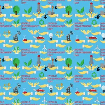 Seamless pattern flat 2  of elements for design palm holds various items of h イラスト素材