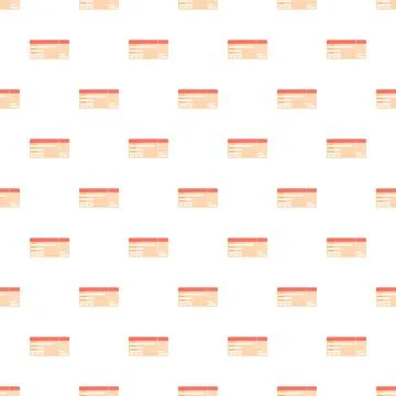 Seamless pattern with flat boarding pass tickets for travel Stock Illustration