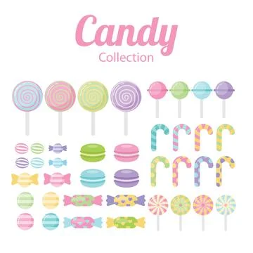 Seamless Pattern flat candy sweet Stock Illustration
