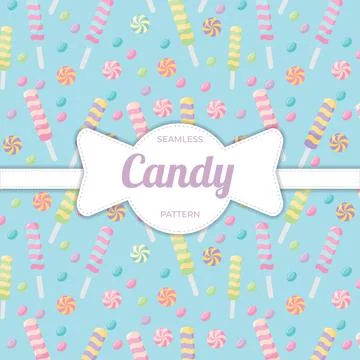 Seamless Pattern flat candy sweet Illustrazione stock
