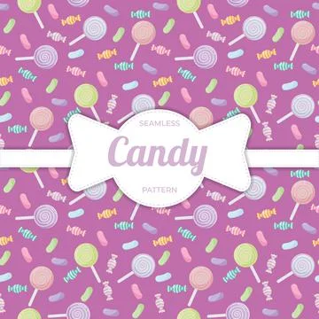 Seamless Pattern flat candy sweet Stock Illustration