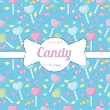 Seamless Pattern flat candy sweet Illustrazione stock
