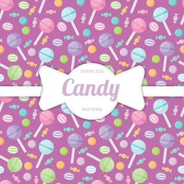 Seamless Pattern flat candy sweet Stock Illustration