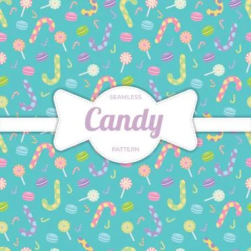 Seamless Pattern flat candy sweet Stock Illustration