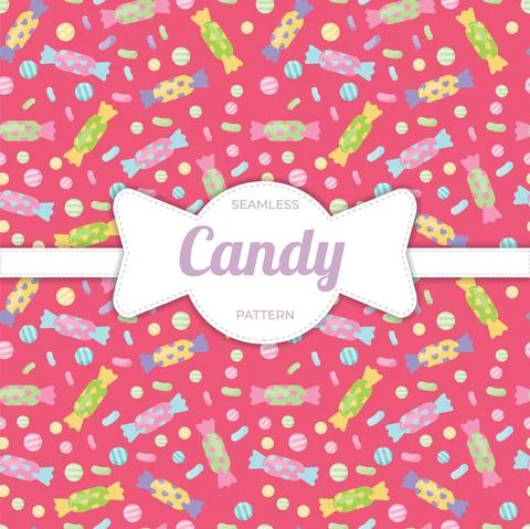 Seamless Pattern flat candy sweet Stock Illustration