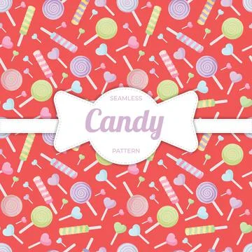 Seamless Pattern flat candy sweet Stock Illustration