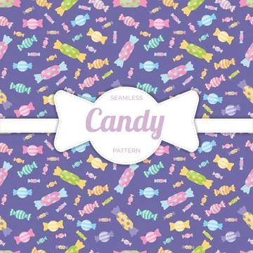 Seamless Pattern flat candy sweet Illustrazione stock