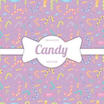 Seamless Pattern flat candy sweet Illustrazione stock