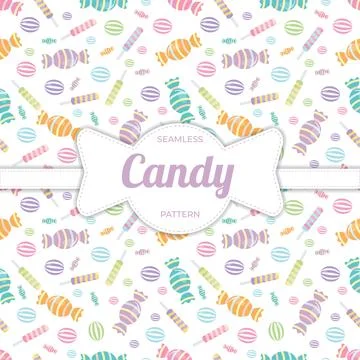 Seamless Pattern flat candy sweet Stock Illustration