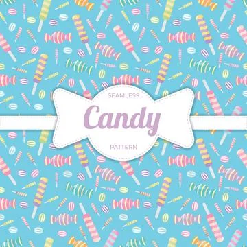 Seamless Pattern flat candy sweet Stock Illustration
