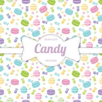 Seamless Pattern flat candy sweet Stockillustratie