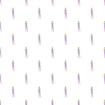 Seamless pattern of flat design people avatars Illustrazione stock