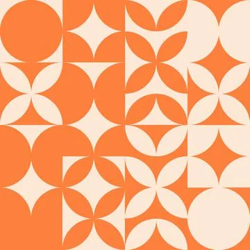 A seamless pattern, flat geometric orange figure Stock Illustration