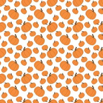Seamless pattern of flat pumpkin. pumpkin shape for thanks giving. Stock Illustration