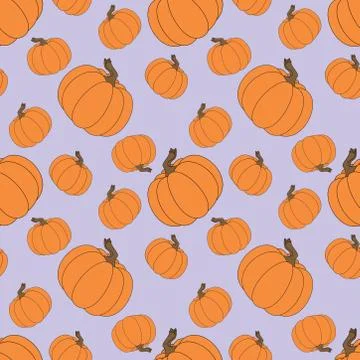 Seamless pattern of flat pumpkin. pumpkin shape for thanks giving. Stock Illustration