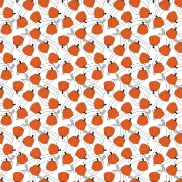 Seamless pattern of flat pumpkin. pumpkin shape for thanks giving. Stock Illustration