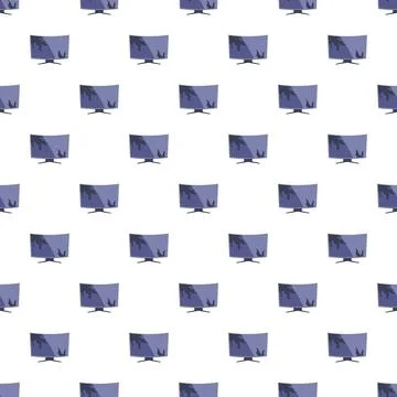 Seamless pattern with flat screen computer monitors Stock Illustration