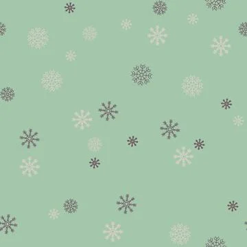 Seamless pattern flat snowflake background Stock Illustration