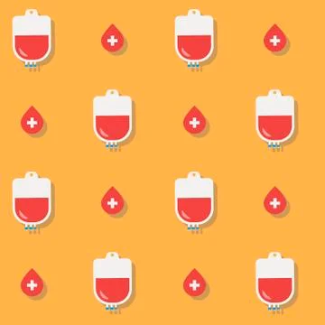 Seamless pattern in a flat style with drop counter and drop blood Stock Illustration