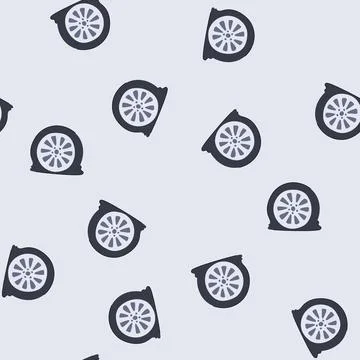 Seamless pattern flat tire causing car breakdown and repair problems Stock Illustration