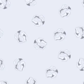Seamless pattern flatten crumpled paper balls cartoon vector Illustrazione stock