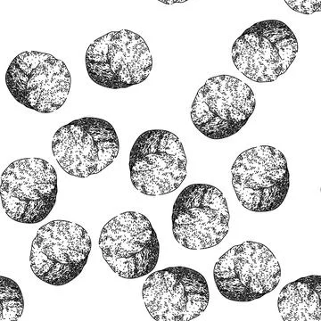 Seamless pattern flavor nutmeg spice sketch hand drawn Stock Illustration