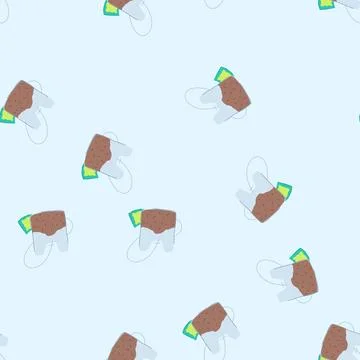 Seamless pattern flavor teabag cartoon vector Stock Illustration