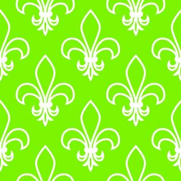 Seamless pattern. Fleur de flis. Linear graphics. Geometric symmetrical drawi Stock Illustration