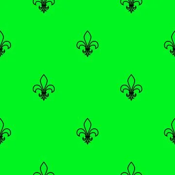 Seamless pattern. Fleur de lis. Linear graphics. Geometric symmetrical drawin Stock Illustration
