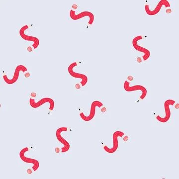 Seamless pattern flexible red pencil bending creativity and new ideas Stock Illustration