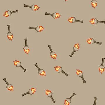 Seamless pattern flicker torch fire cartoon vector Ilustración de archivo