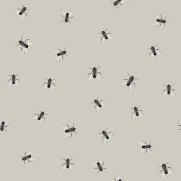 Seamless pattern with flies 스톡 일러스트