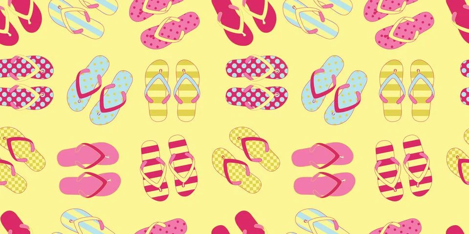 Seamless pattern with flip flops Stock Illustration