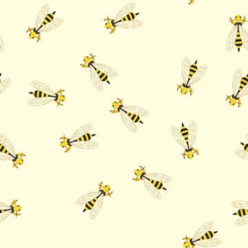 Seamless pattern flip wasp cartoon vector Stock Illustration