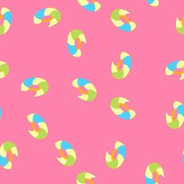 Seamless pattern float inflatable ring cartoon vector イラスト素材
