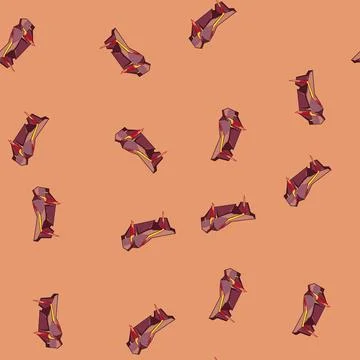 Seamless pattern Floating cartoon rock platform with molten lava dripping Stock Illustration