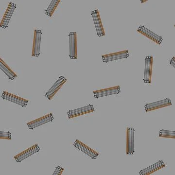 Seamless pattern Floating shelf storage unit metal wood design Illustrazione stock