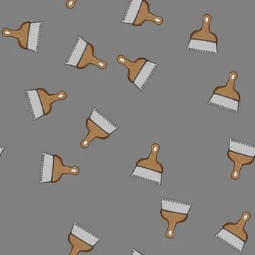 Seamless pattern flooring notched trowel cartoon vector Stock Illustration
