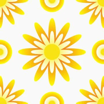 Seamless pattern for flooring tiles and wallpaper with yellow flowers Stock Illustration