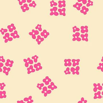 Seamless pattern floral abstract square flowers cartoon vector 스톡 일러스트