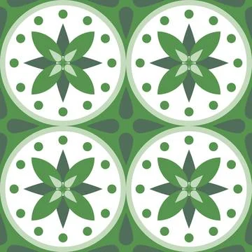 Seamless pattern floral and leafy green color Stock-Illustration